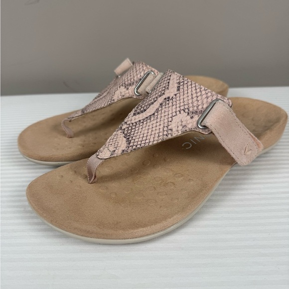 Vionic thong sandal Wanda embossed snakeskin pale blush size 8 - Picture 3 of 11